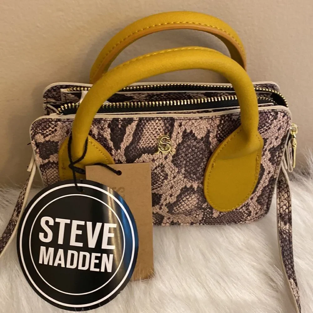 NWT Steve Madden (Bhenrik) Snake Print Faux Leather Crossbody Bag